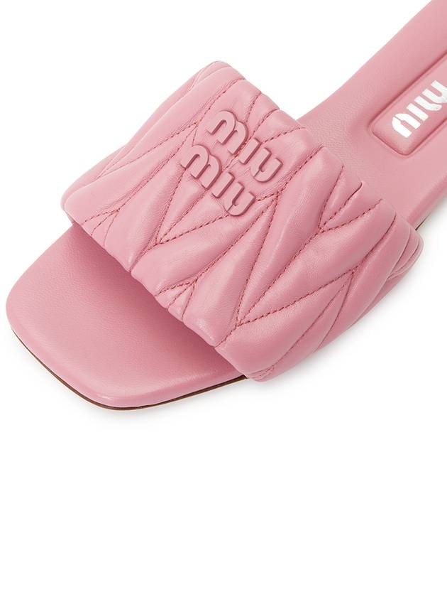 Logo Detail Slippers Pink - MIU MIU - BALAAN.