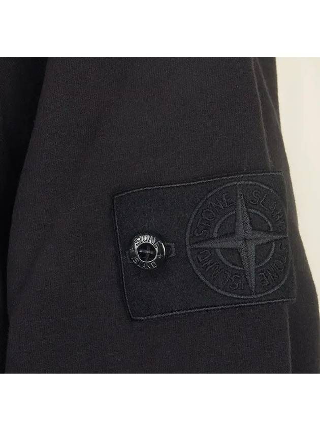 Logo Patch Stretch Cotton Hoodie Black - STONE ISLAND - BALAAN 3