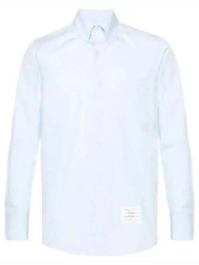 Straight fit long sleeve needle contrast solid poplin shirt light blue MWL272D03113480 1324254 - THOM BROWNE - BALAAN 1