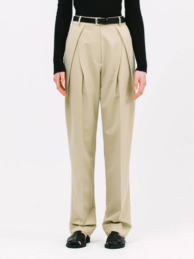 Crossed Tuck Straight Pants Light Khaki - JUN BY JUN K - BALAAN 1