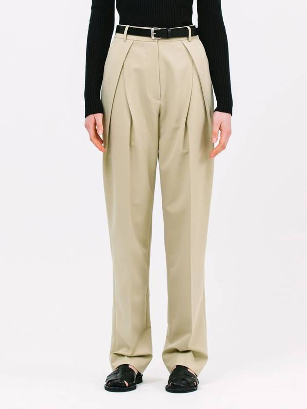 Crossed Tuck Straight Pants Light Khaki - JUN BY JUN K - BALAAN 2