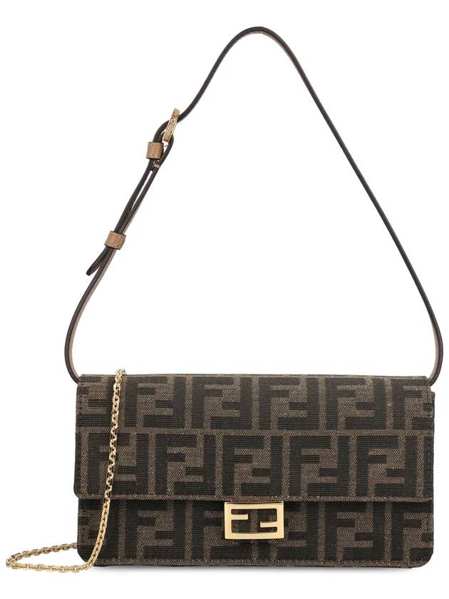 Baguette FF Fabric Shoulder Long Wallet Brown - FENDI - BALAAN 2