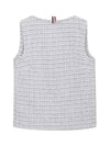 Tweed Bateau Column Top Sleeveless Medium Grey - THOM BROWNE - BALAAN 2