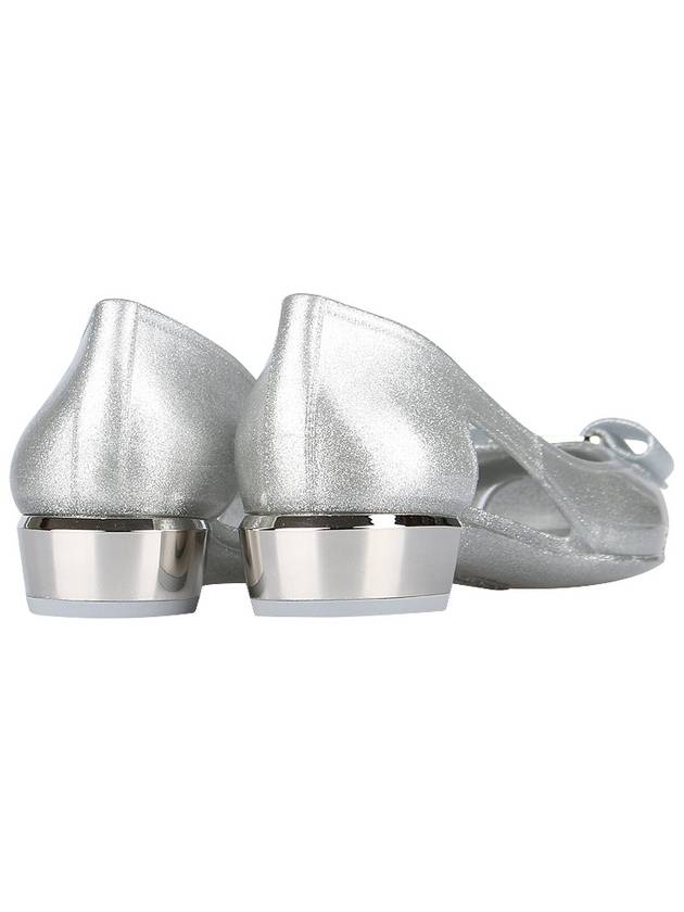 Vara Bow Jelly Ballet Flat Silver - SALVATORE FERRAGAMO - BALAAN 6