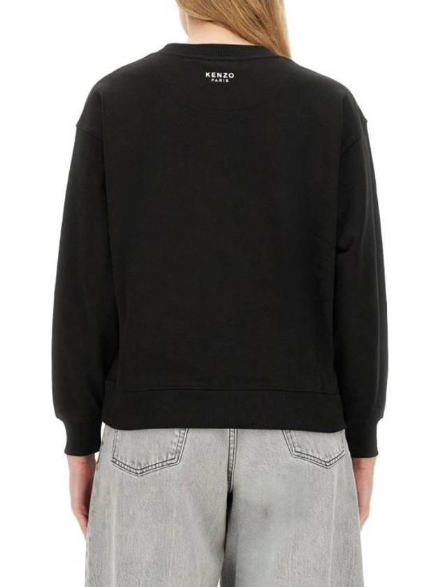 Lucky Tiger Embroidery Crew Neck Sweatshirt Black - KENZO - BALAAN 4