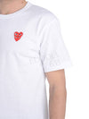 SS24 Play Comme des Gar ons Men s Double Red Heart T Shirt White P1T288 - COMME DES GARCONS PLAY - BALAAN 5