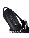 Women's Patent Velvet Leather Slingback Flat Black - MIU MIU - BALAAN 8