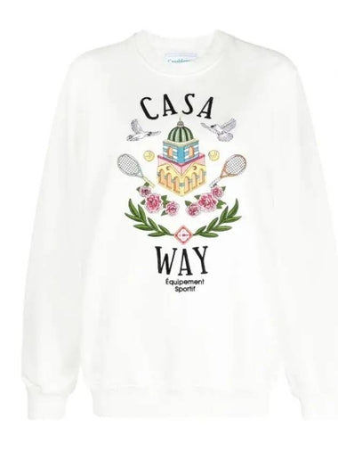 WF23JTP00114CASAWAY Logo Embroidered Sweatshirt White - CASABLANCA - BALAAN 1