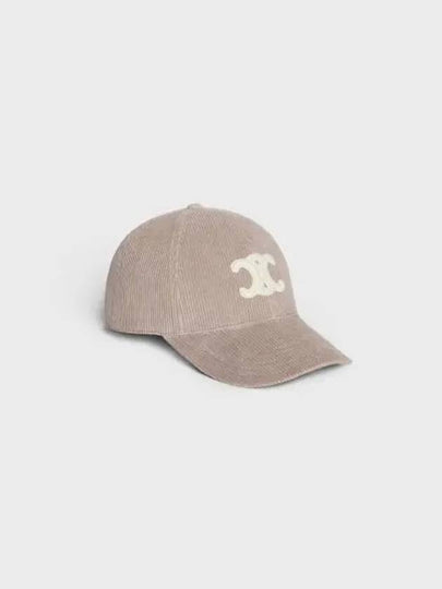 Triomphe Patch Corduroy Ball Cap Gris Claire - CELINE - BALAAN 2