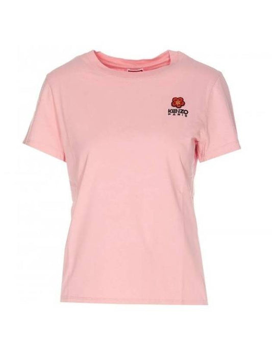 Balk Flower Logo Short Sleeve T-Shirt Pink - KENZO - BALAAN.