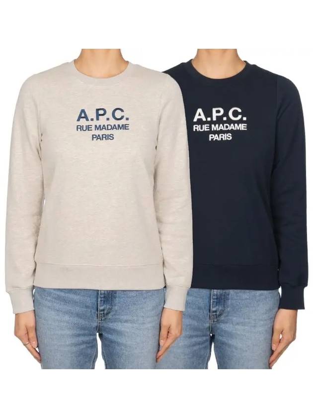 Women's Tina Logo Sweat Sweatshirt Navy - A.P.C. - BALAAN 2