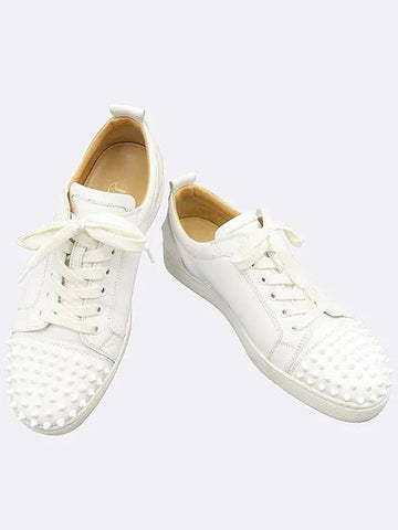 White Leather Louis Spike Men s Sneakers 41 - CHRISTIAN LOUBOUTIN - BALAAN 1