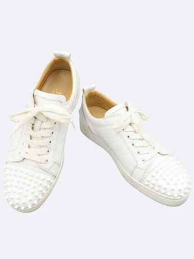 White Leather Louis Spike Men s Sneakers 41 - CHRISTIAN LOUBOUTIN - BALAAN 1