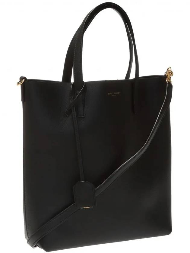 Shopping Toy Supple Leather Tote Bag Black - SAINT LAURENT - BALAAN 5