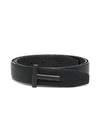 Black Reversible Leather Belt Black - TOM FORD - BALAAN 2