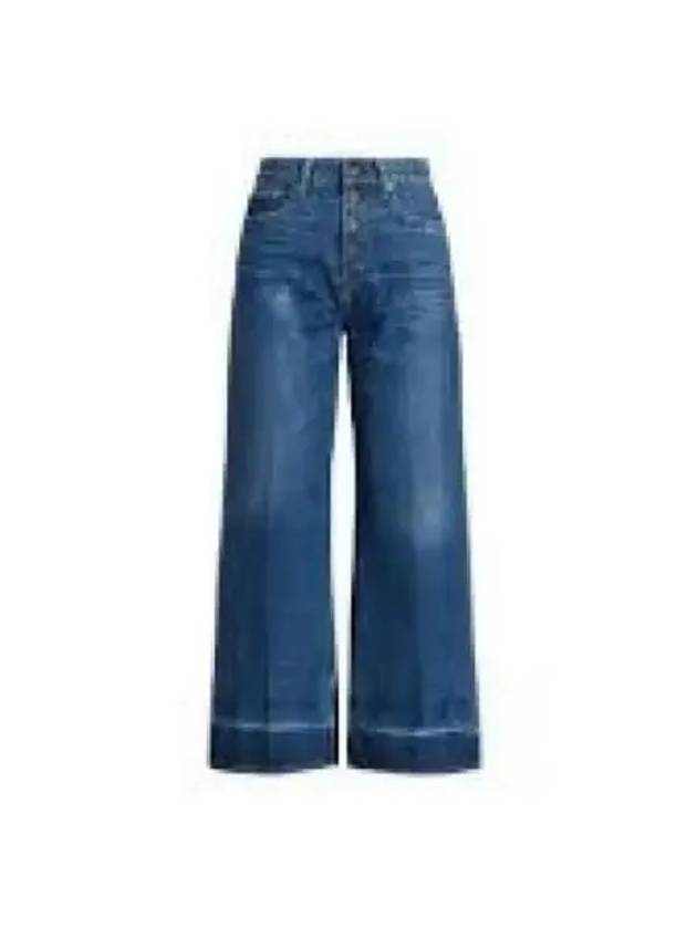 W Wide Leg Crop Jeans Blue - POLO RALPH LAUREN - BALAAN 1