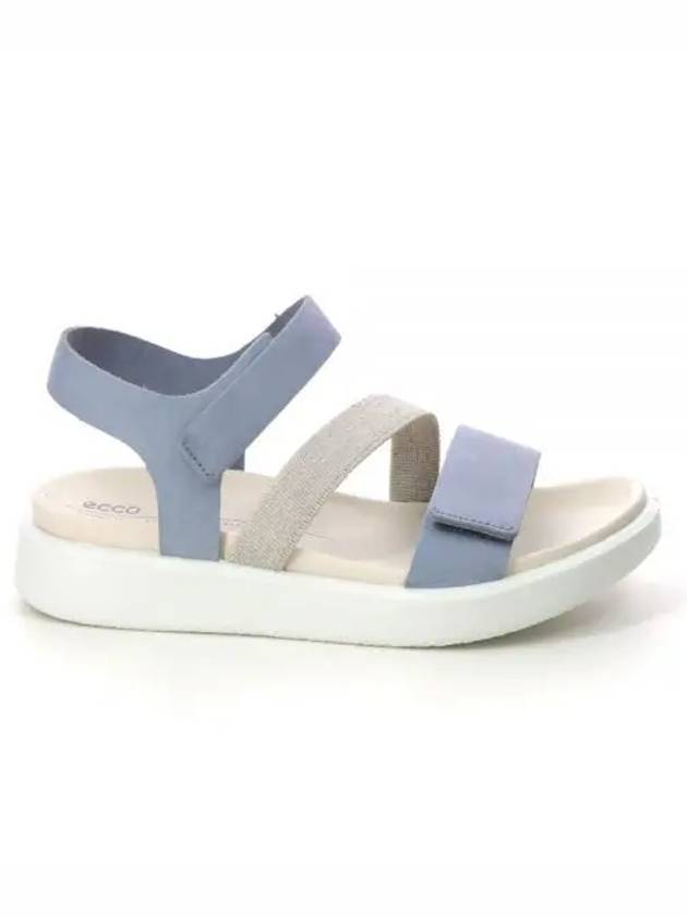 Flowt Strap Flat Nubuck Sandals Blue - ECCO - BALAAN 2