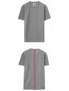 Men's Center Back Striped Short Sleeve T-Shirt Light Grey - THOM BROWNE - BALAAN 6