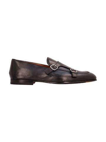 DOUBLE BUCKLE LEATHER LOAFER - DOUCAL'S - BALAAN 1