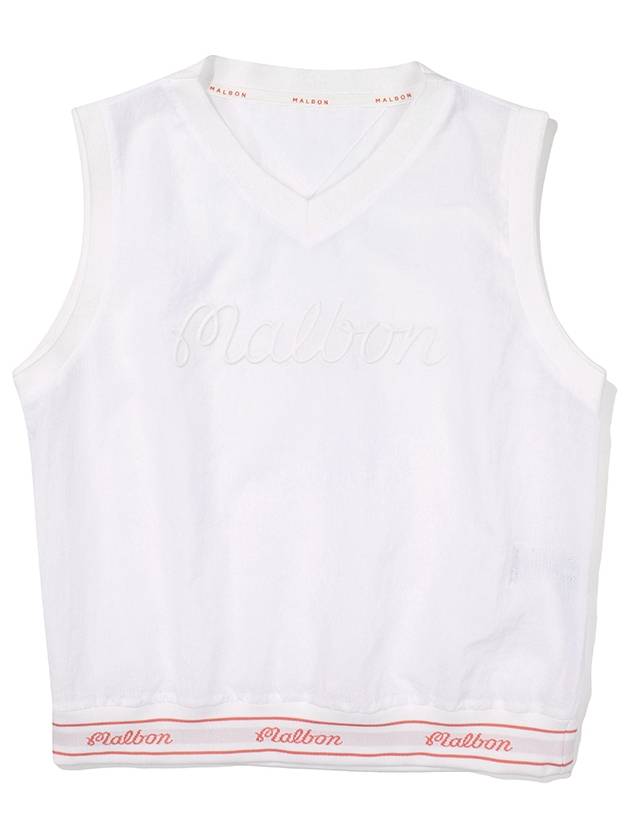 MARLBORN SCRIPT WOVEN VEST WHITE WOMAN - MALBON GOLF - BALAAN 1