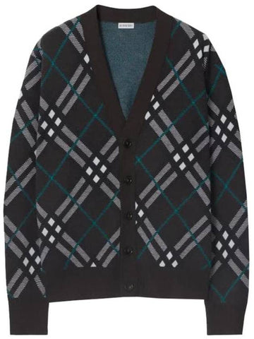 Checked wool mohair blend cardigan snug - BURBERRY - BALAAN 1