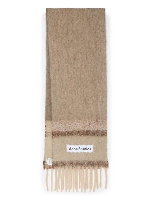 Logo Patch Fringe Muffler Brown - ACNE STUDIOS - BALAAN 4