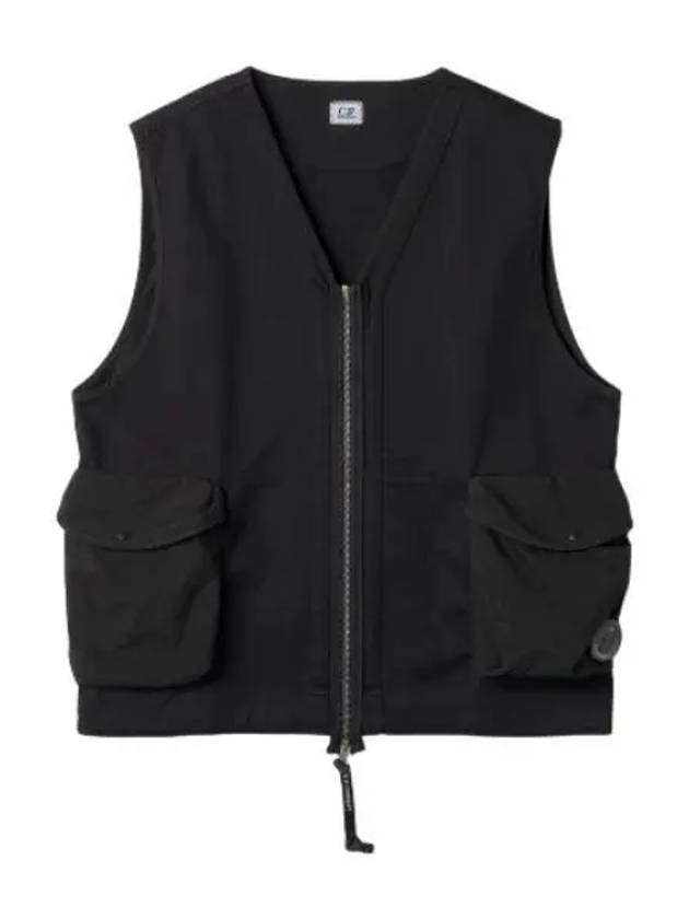 Lens wappen zip up vest black - CP COMPANY - BALAAN 1