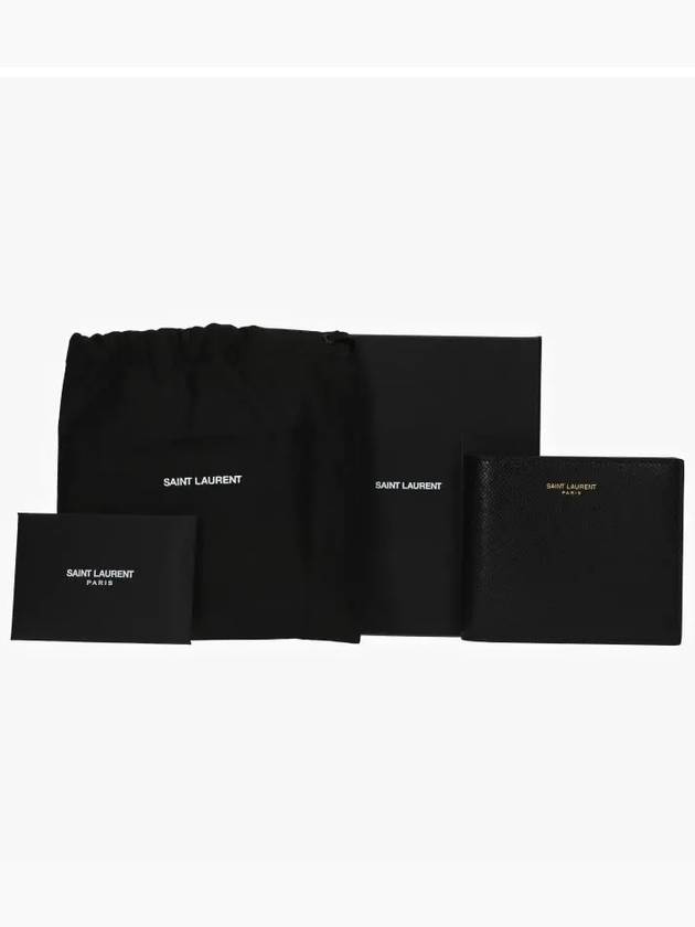 East West Coating Leather Half Wallet Black - SAINT LAURENT - BALAAN 5