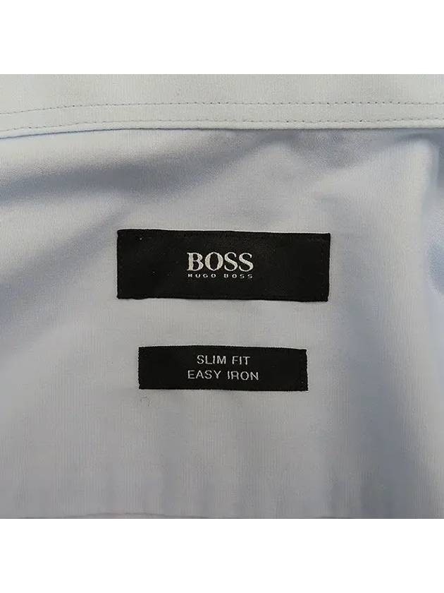 Light blue color slim fit cotton men s shirt size 39 - HUGO BOSS - BALAAN 4