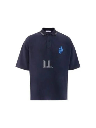 Anchor Patch Polo Shirt Dark Blue - JW ANDERSON - BALAAN 2