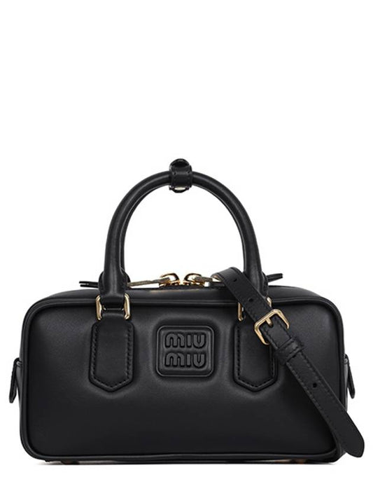 Women's Arcadie Leather Tote Bag Black - MIU MIU - BALAAN 2