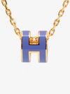 Mini Pop H Pendant Necklace Gold Lilas - HERMES - BALAAN 3