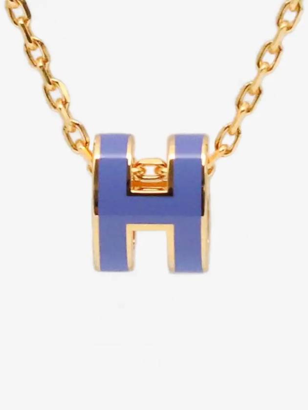 Mini Pop H Pendant Necklace Gold Lilas - HERMES - BALAAN 3