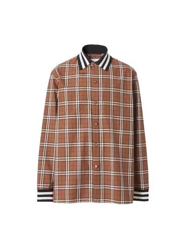 Collar Check Long Sleeve Shirt Brown - BURBERRY - BALAAN 2