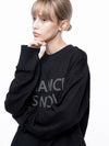 For Woman Women s M243MT02BK Snowy Reverse Rib Crew Neck Sweatshirt Black Navy - CHANCE'S NOI - BALAAN 4