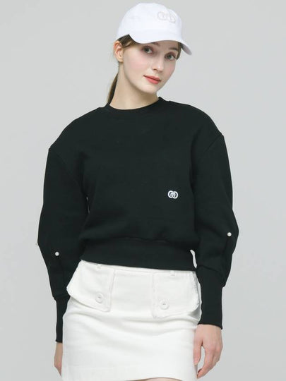 Doyou Know MC Women s Backless Balloon Sleeve Pearl Decoration Black Sweatshirt DO6242MT31 - DOYOUKNOWMC GOLF WEAR - BALAAN 2