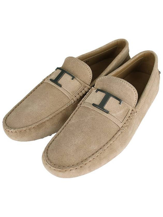 Men's Suede Gommino Driving Shoes Beige - TOD'S - BALAAN 2