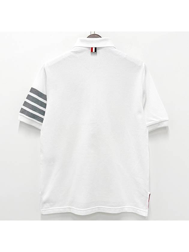 4 Bar Classic Pique Short Sleeve Polo Shirt White - THOM BROWNE - BALAAN 3