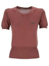 ORB Logo Short Sleeve Knit Top Lipstick - VIVIENNE WESTWOOD - BALAAN 2