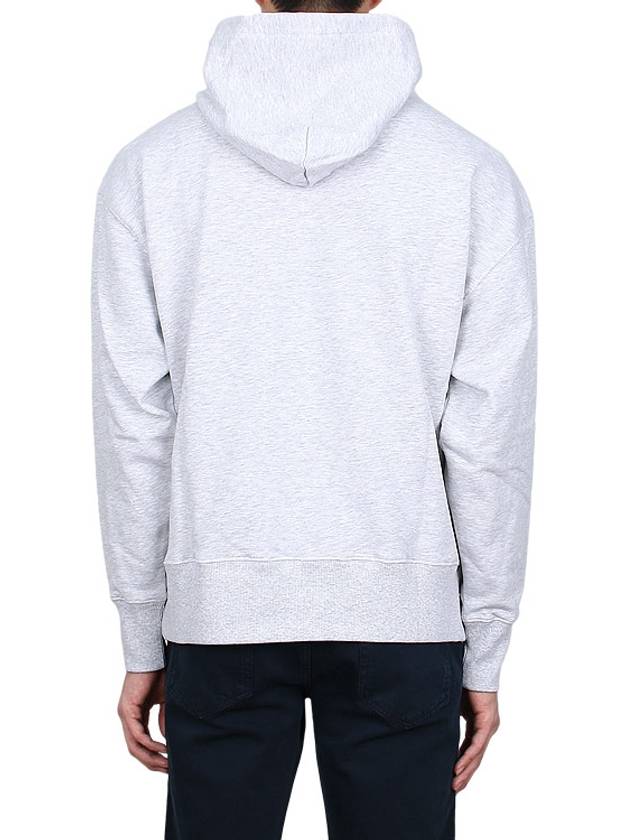 Brushed Logo Cotton Hoodie Light Grey - MSGM - BALAAN 5