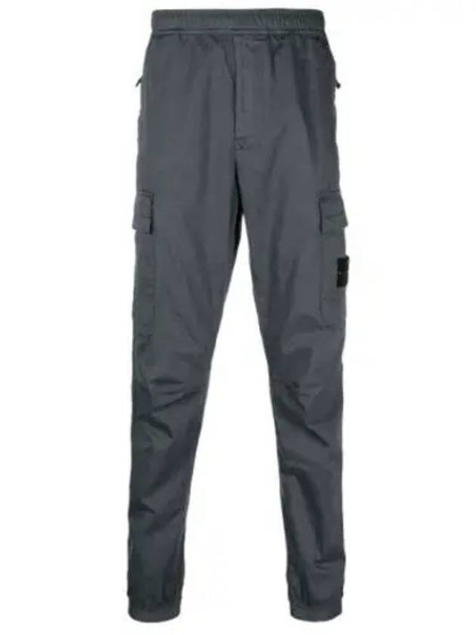 Garment Dyed Cotton Wool Satin Cargo Track Pants Grey - STONE ISLAND - BALAAN 2