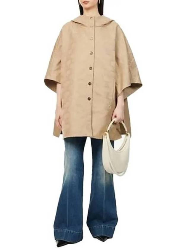 Aeroso Logo Monogram Hooded Cape Beige - MAX MARA - BALAAN 4