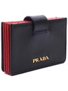 Vitello Accordion Card Wallet Black Red - PRADA - BALAAN 4