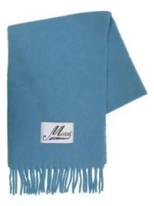 Logo Patch Knit Alpaca Muffler Blue - MARNI - BALAAN 2