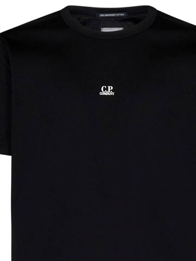 70/2 Mercerized Jersey Logo Short Sleeve T-Shirt Black - CP COMPANY - BALAAN 4