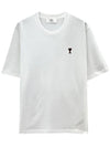 Small Heart Logo Boxy Fit Short Sleeve T-Shirt White - AMI - BALAAN 2