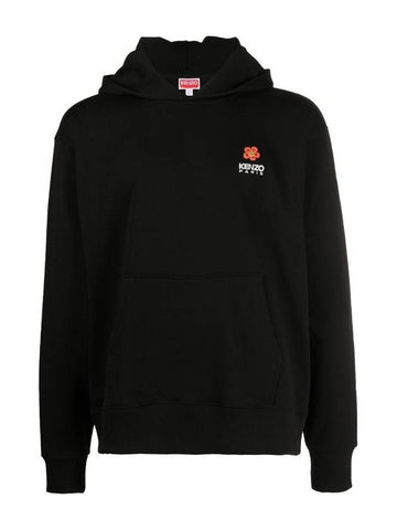 Boke Flower Crest Cotton Classic Hoodie Black - KENZO - BALAAN 1