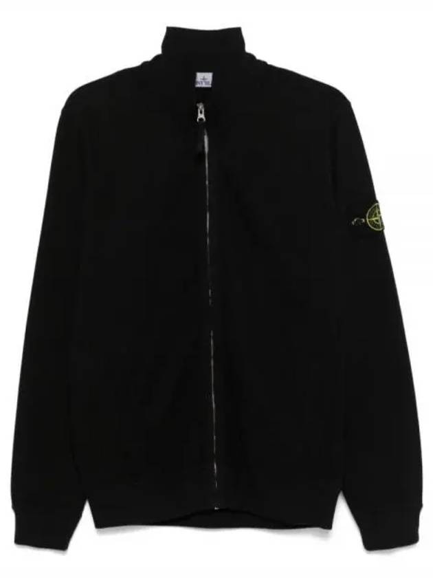 Logo Patch Zipper Zip-Up Jacket Black - STONE ISLAND - BALAAN 2