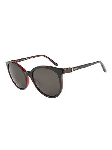 Eyewear C Deco Round Acetate Sunglasses Black - CARTIER - BALAAN 1