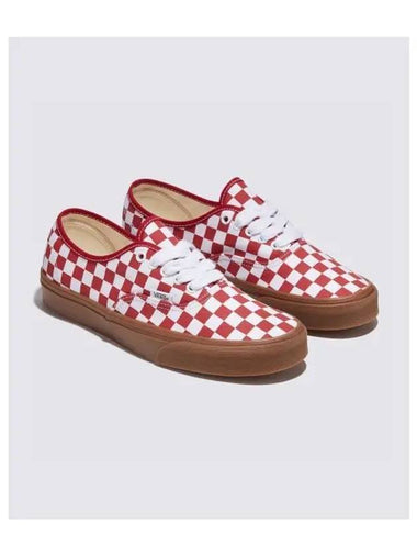 Authentic Fat Lace Checker Low Top Sneakers Red - VANS - BALAAN 1